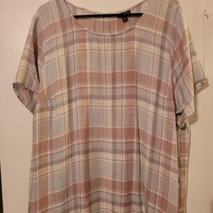 Torrid | Plaid Woven Button Back Blouse